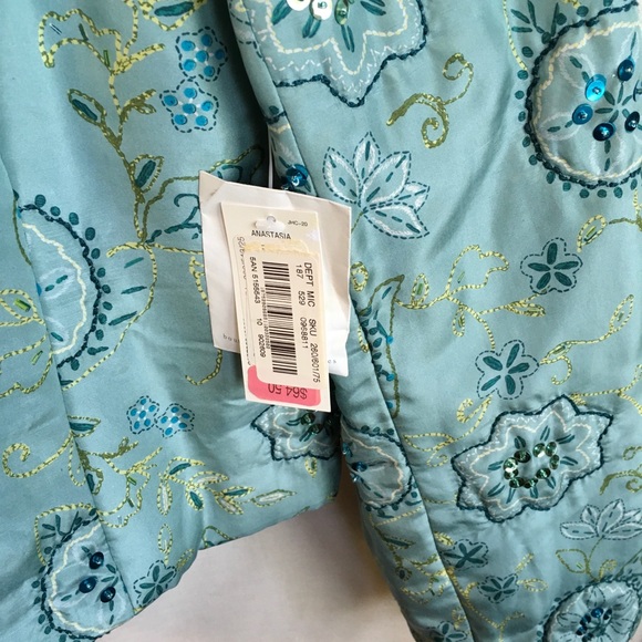 Judith Hart Collection Jacket NWT Sz 12 Silk Sequined Puffy - Picture 7 of 7